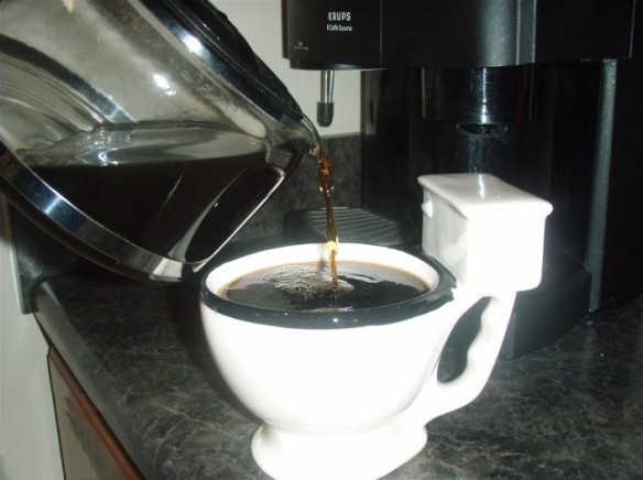Coffee Toilet Mug Cup with Coffee